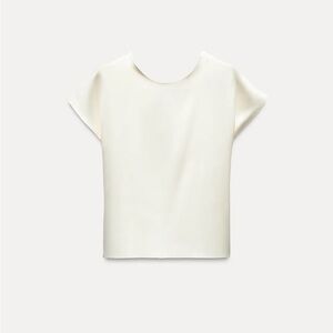 Zara Knotted Back Satin Effect Top